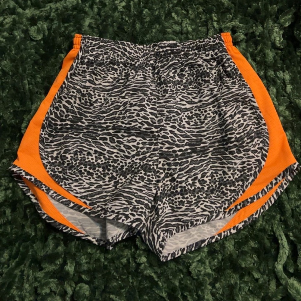 Vintage / limited edition Zebra Nike athletic shorts with orange sides , xs